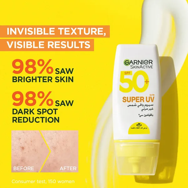 Garnier SkinActive Super UV Invisible Serum Sunscreen Vitamin C SPF50+ 30 ml (6)
