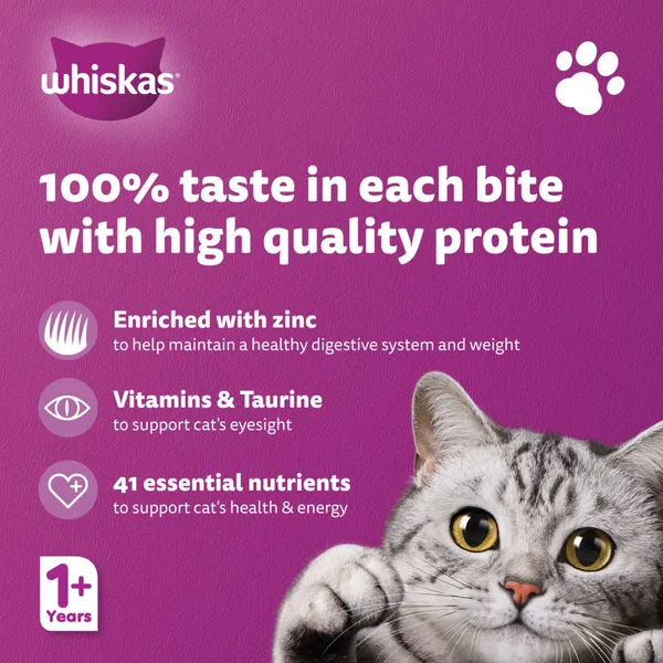 Whiskas Beef in Gravy Can Cat Food for Adult Cat 1+ Years 400 g (3)
